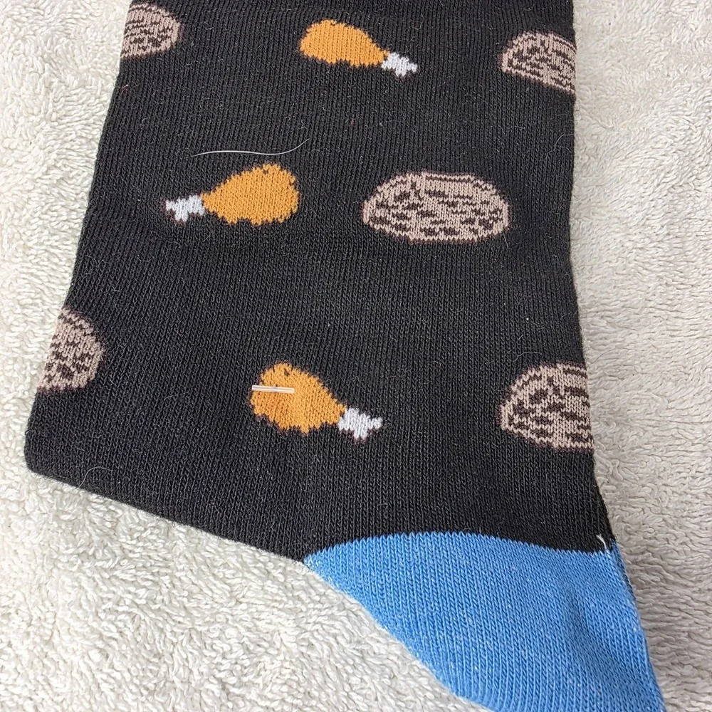 Sockopath Men's Socks Lot - 3 Pairs Chicken Wing Martini Black Fun Gift SZ 6-12
